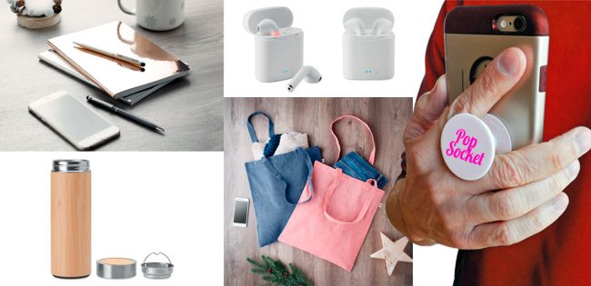 Top 5 artículos promocionales para estas navidades: bolsas, auriculares, bidones...