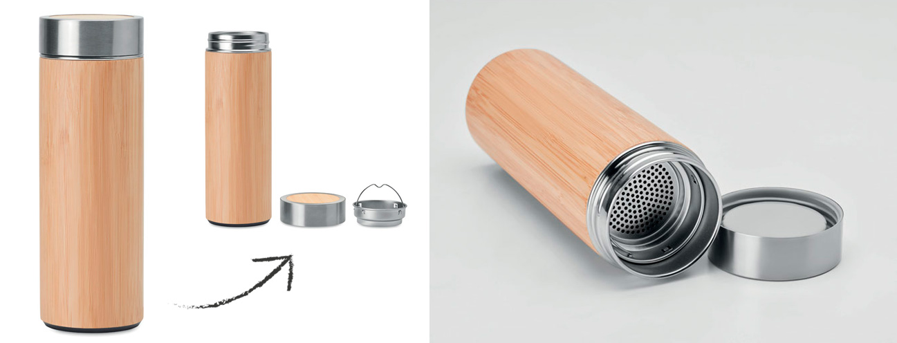 Termo de bambú para los amantes del té. Personalízalos con Evalcris