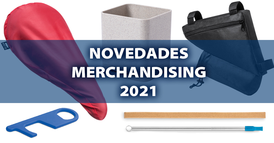 Novedades en merchandising 2021 con Evalcris: lapiceros, fundas de sillín...