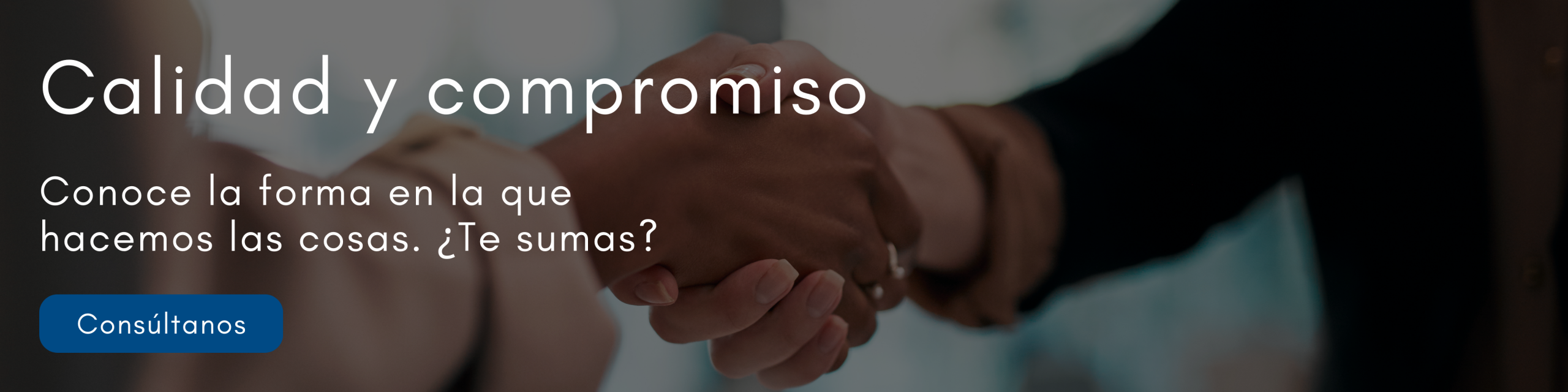 Banner desktop: calidad y compromiso social en Evalcris.