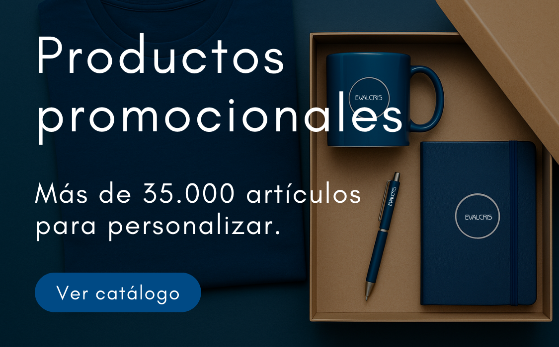 Banner mobile: productos promocionales con Evalcris.